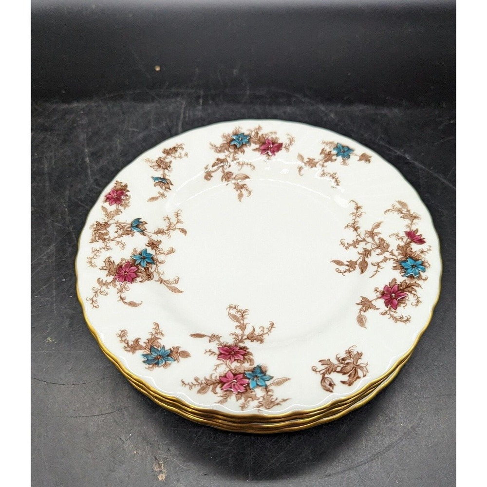 Vintage Minton Ancestral Gold Bread Butter Plate 6.25" Flower Floral England